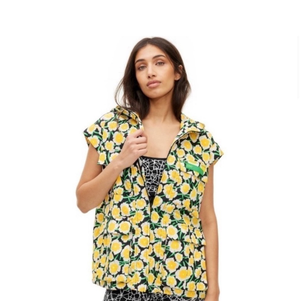Diane Von Furstenberg X Target Packable Poppy Short Sleeve Hooded Vest XL NWOT